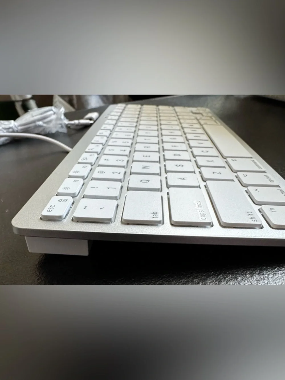Compact silver USB Wired Keyboard for Mac or PC